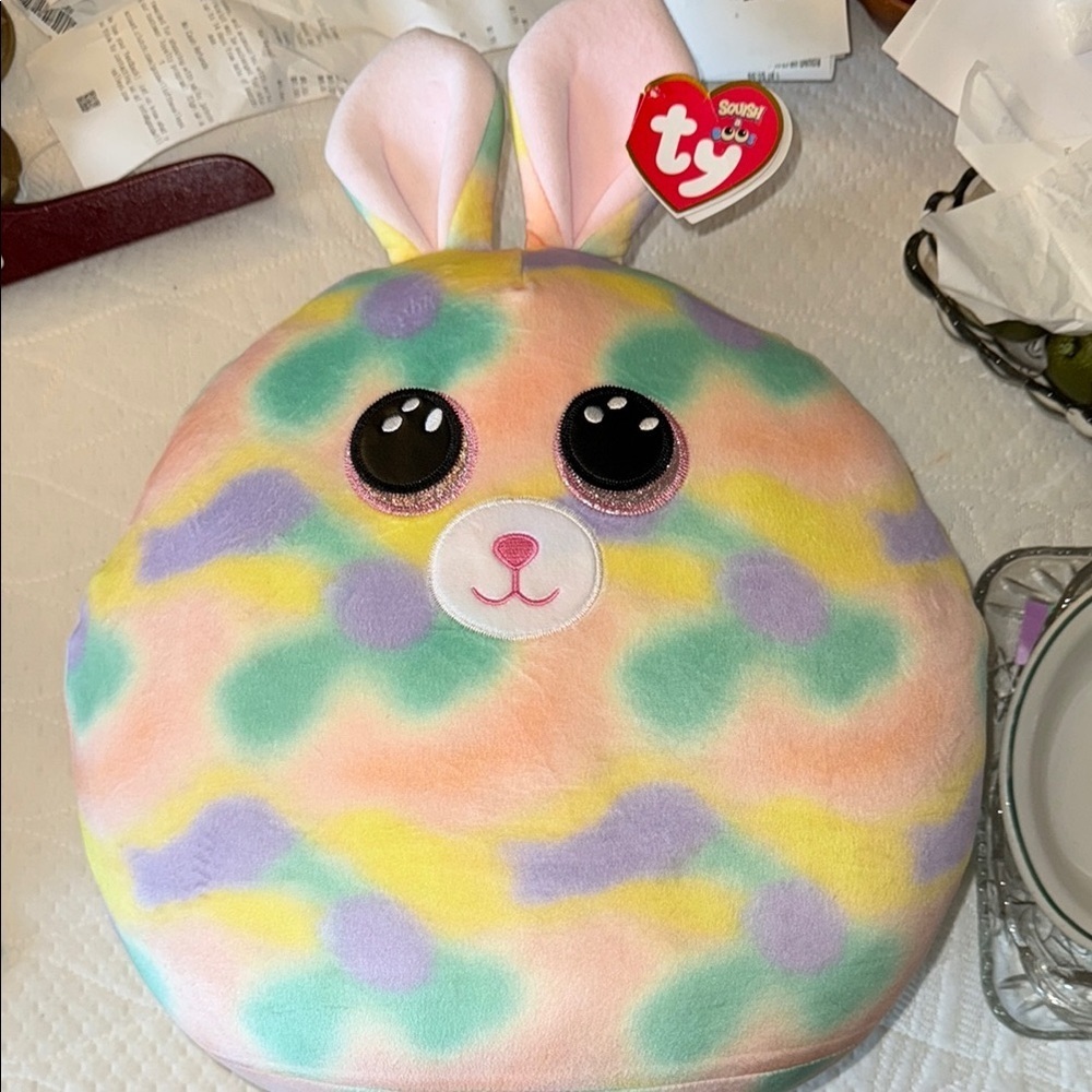 Ty Squish-a-Boo Multicolor Bunny Plush